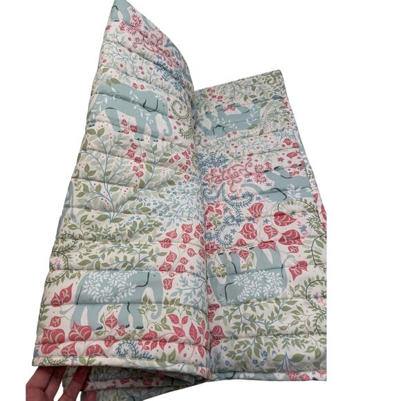 Rachel Zoe Patchwork Quilt Throw Coverlet Floral Elephant Print 50x60 - Picture 5 of 7
